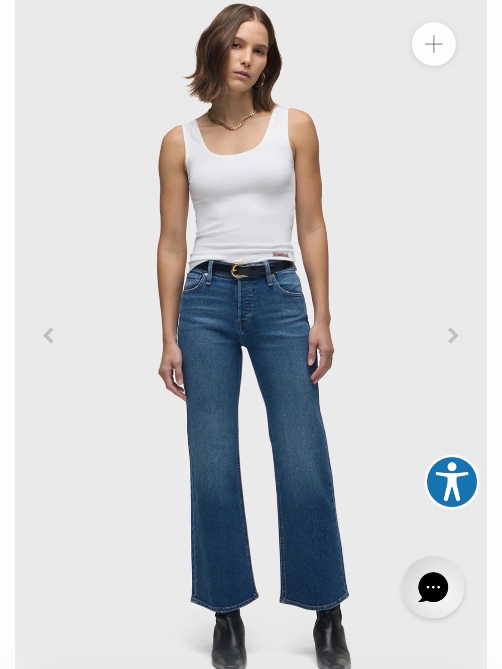 Hudson Jeans Rosie High-Rise Wide Leg Jeans — Blue Denim